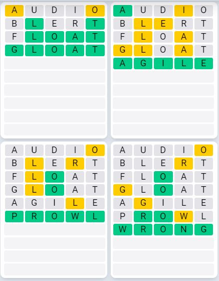 Daily Quordle 954 Sequence Answer - Setpember 4th 2024