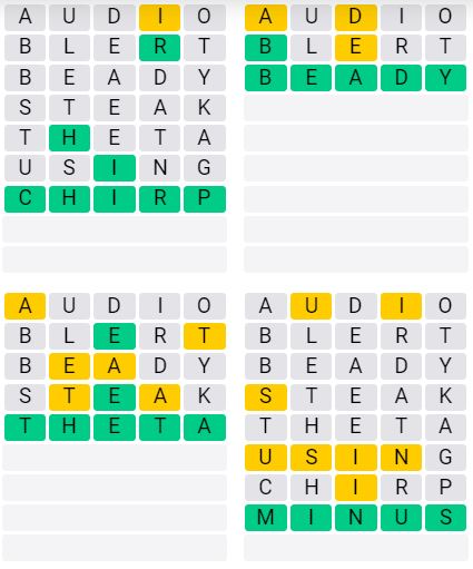 Daily Quordle 959 Classic Answer - September 9th 2024