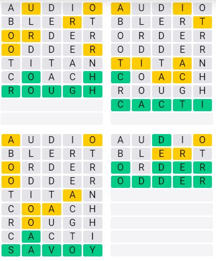 Daily Quordle 961 Classic Answer - September 11th 2024