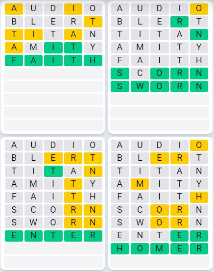 Daily Quordle 961 Sequence Answer - September 11th 2024