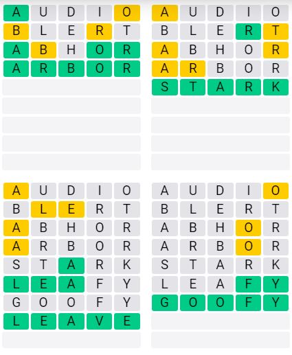 Daily Quordle 962 Classic Answer - September 12th 2024