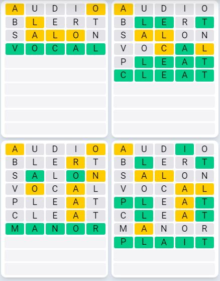 Daily Quordle 962 Sequence Answer - September 12th 2024