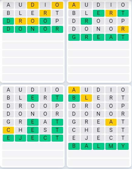 Daily Quordle 963 Sequence Answer - September 13th 2024