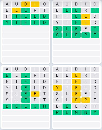 Daily Quordle 964 Sequence Answer - September 14th 2024