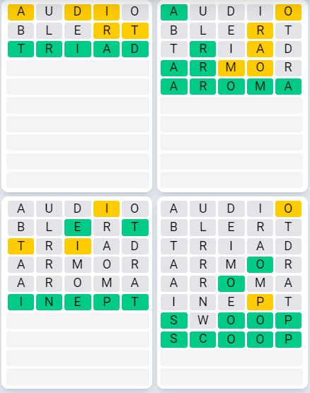Daily Quordle 967 Sequence Answer - September 17th 2024
