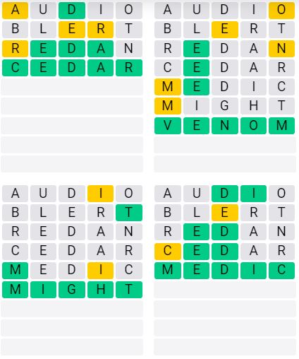 Daily Quordle 968 Classic Answer - September 18th 2024
