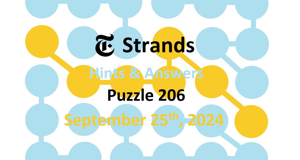 Daily Strands 206 Answers Today - 25th September 2024