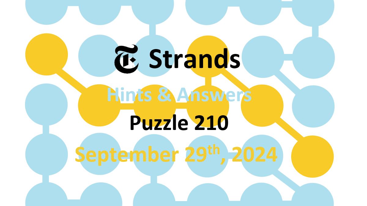 Daily Strands 210 Answers Today - 29th September 2024