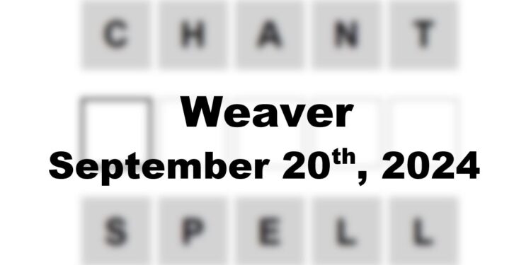 Daily Weaver Answers - 20th September 2024