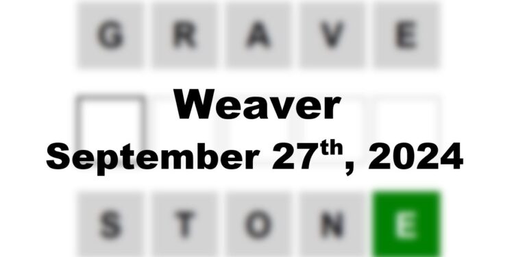 Daily Weaver Answers - 27th September 2024