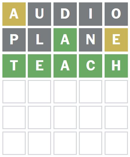 Daily Wordle Answer 1191 - 22nd September 2024