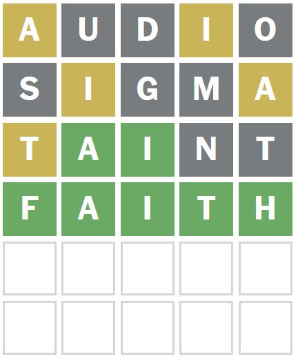 Daily Wordle Answer 1196 - 27th September 2024