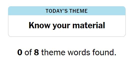 NYT Strands 188 Theme - 7th September 2024