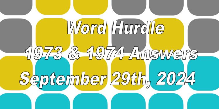 Word Hurdle #1973 & #1974 - 29th September 2024