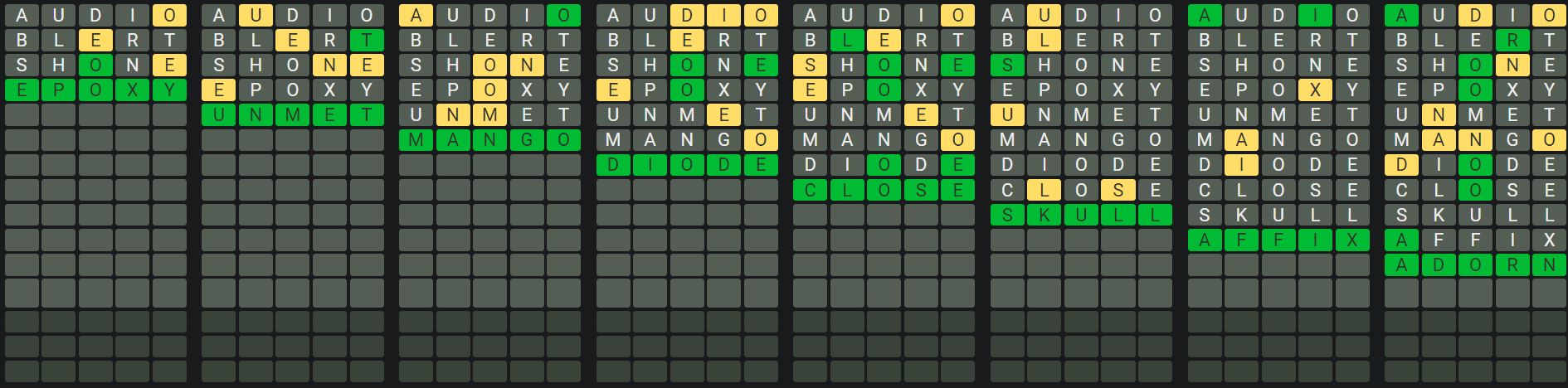 Daily Octordle 982 Sequence Answer - October 2nd 2024