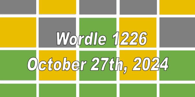 Daily Wordle 1226 - 27th October 2024