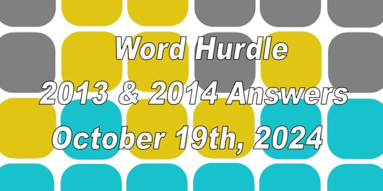 Word Hurdle #2013 & #2014 - 19th October 2024