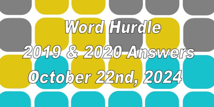 Word Hurdle #2019 & #2020 - 22nd October 2024
