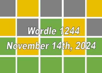 ‘Wordle’ Answer Today 1244 November 14th 2024 – Hints and Solution (11/14/24)