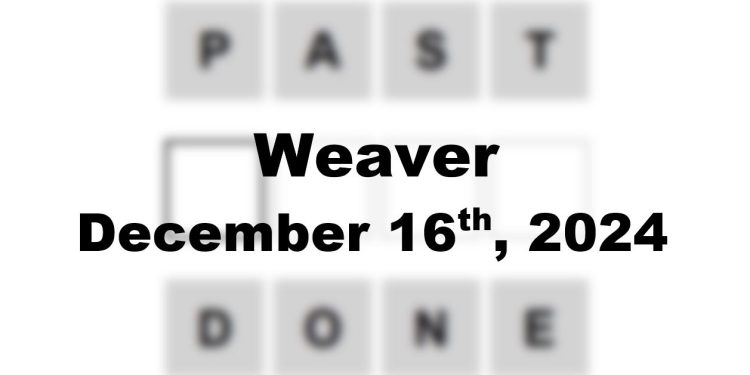 Daily Weaver Answers - 16th December 2024