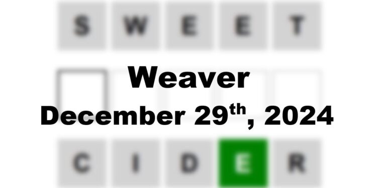 Daily Weaver Answers - 29th December 2024