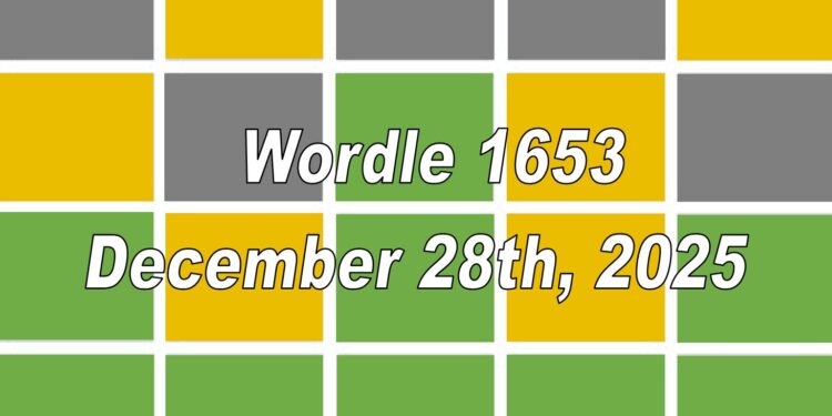 Daily Wordle 1653 - 28th December 2025