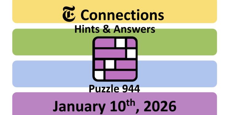 Daily NYT Connections 944 Answers - 10th January 2026