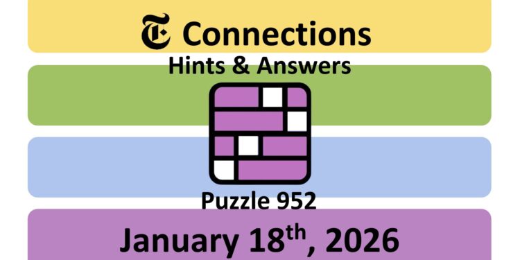 Daily NYT Connections 952 Answers - 18th January 2026