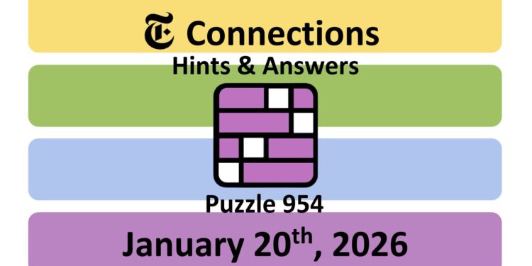 Daily NYT Connections 954 Answers - 20th January 2026