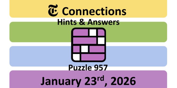 Daily NYT Connections 957 Answers - 23rd January 2026