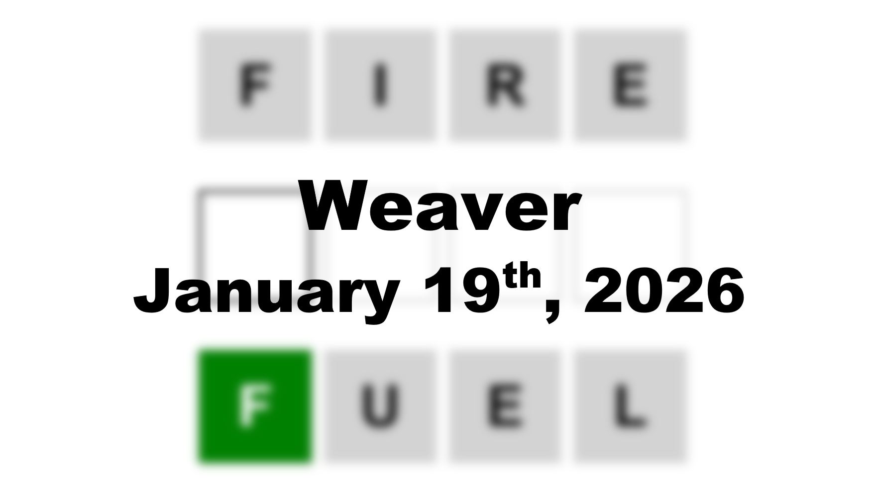 ‘Weaver’ Answer Today Fire to Fuel: January 19th 2026 Hints and Solution