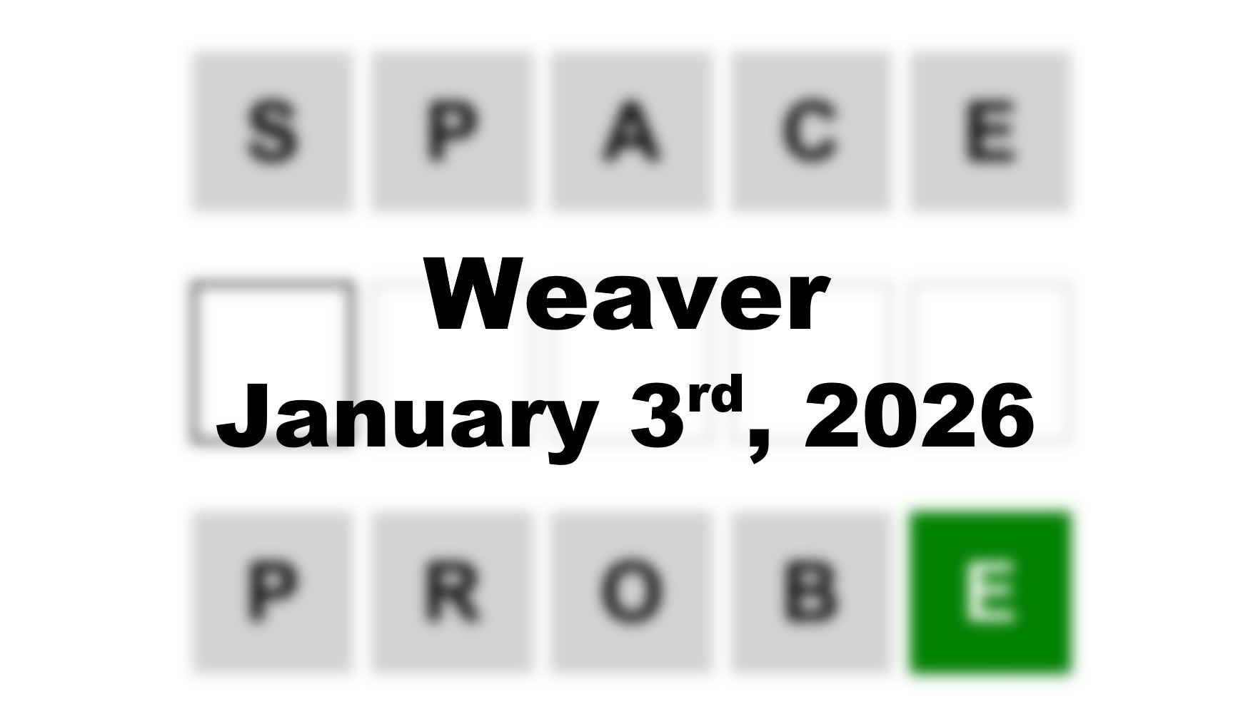 ‘Wordle’ Answer Today 1659 January 3rd 2026 – Hints and Solution (3/1/26)