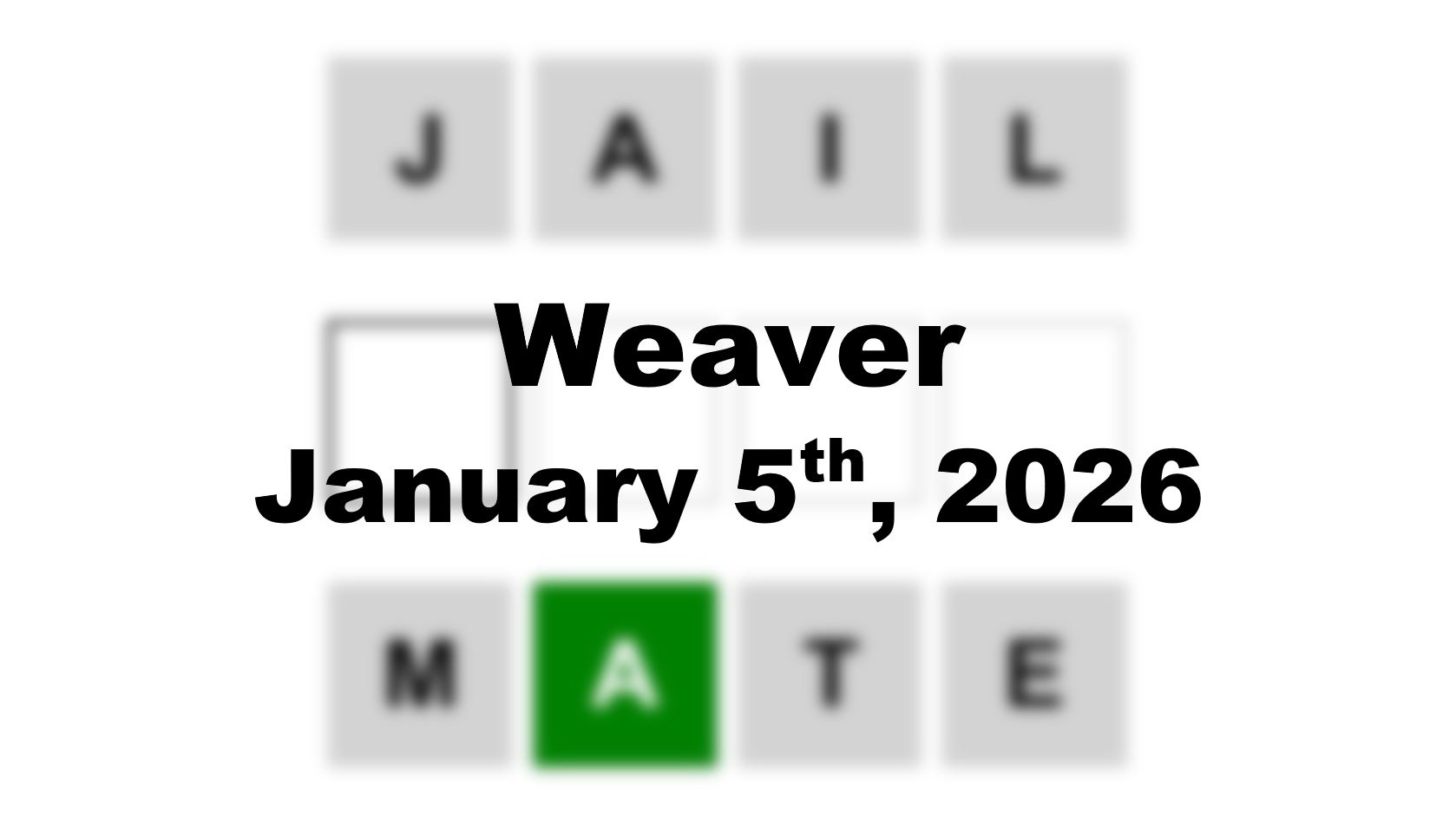 ‘Weaver’ Answer Today Jail to Mate: January 5th 2026 Hints and Solution