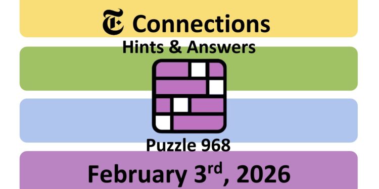 Daily NYT Connections 968 Answers - 3rd February 2026