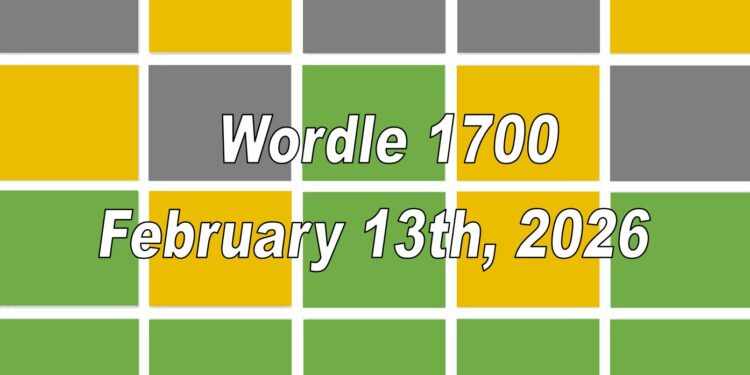 Daily Wordle 1700 - 13th February 2026