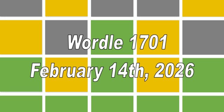 Daily Wordle 1701 - 14th February 2026