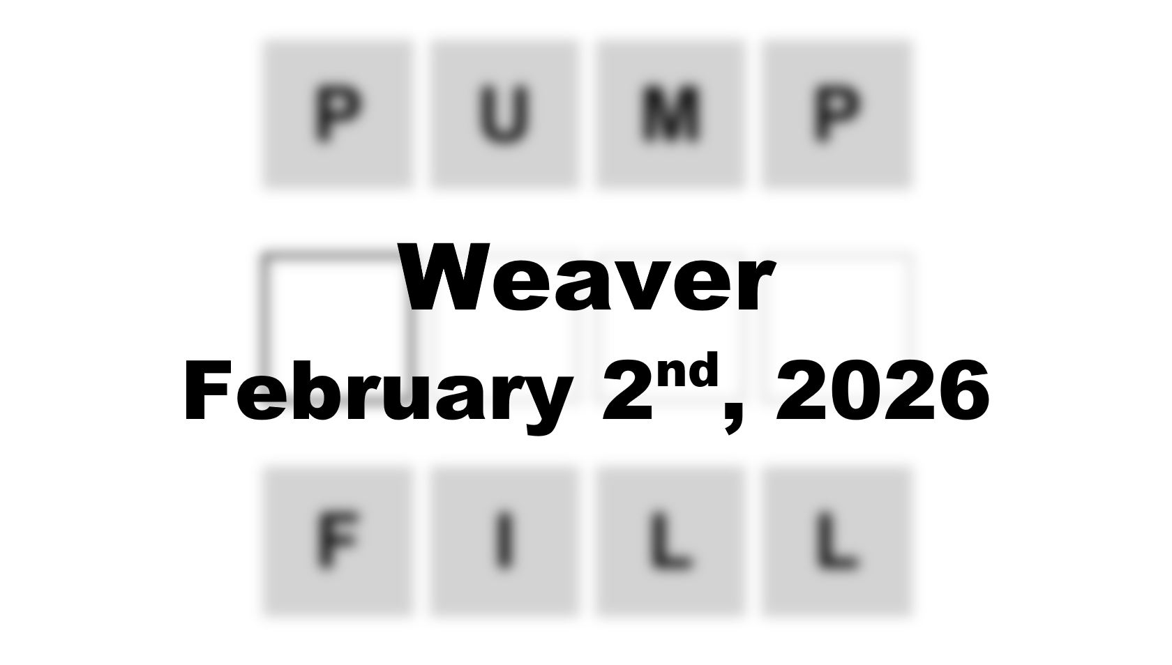 ‘Weaver’ Answer Today Pump to Fill: February 2nd 2026 Hints and Solution