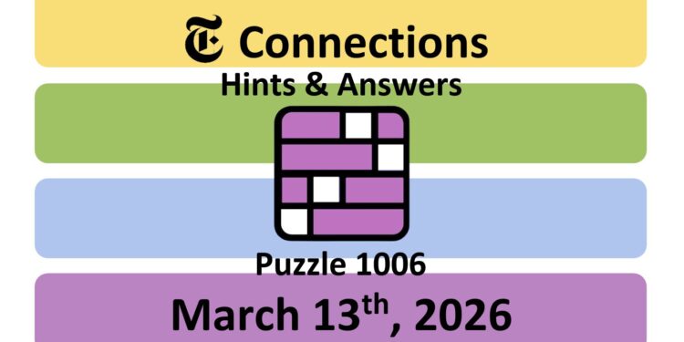 Daily NYT Connections 1006 Answers - 13th March 2026