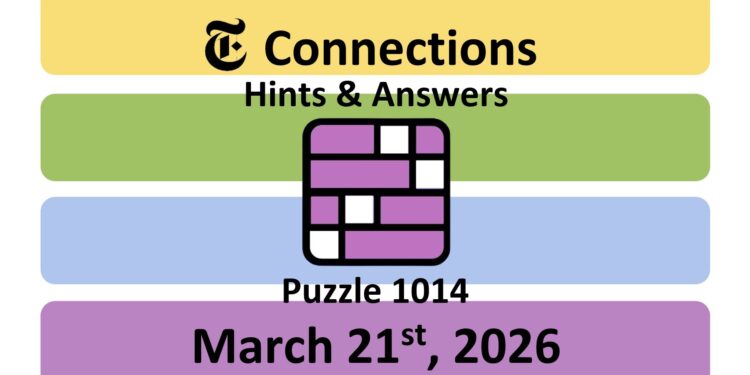 Daily NYT Connections 1014 Answers - 21st March 2026