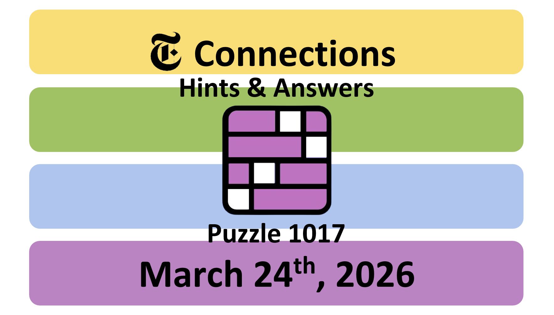 ‘NYT Connections’ Answers Today March 24th, 2026 – 1017 Hints and Solutions (3/24/26)