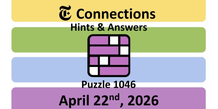 Daily NYT Connections 1046 Answers - 22nd April 2026