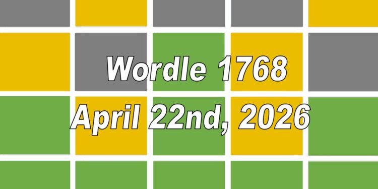 Daily Wordle 1768 - 22nd April 2026
