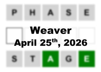 ‘Weaver’ Answer Today Phase to Stage: April 25th 2026 Hints and Solution