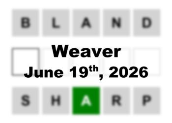 ‘Wordle’ Answer Today 1826 June 19th 2026 – Hints and Solution (6/19/26)