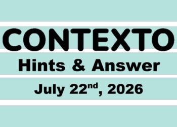 ‘Wordle’ Answer Today 1859 July 22nd 2026 – Hints and Solution (7/22/26)