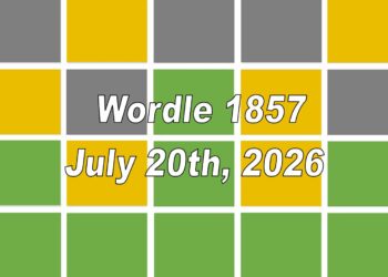‘Wordle’ Answer Today 1857 July 20th 2026 – Hints and Solution (7/20/26)