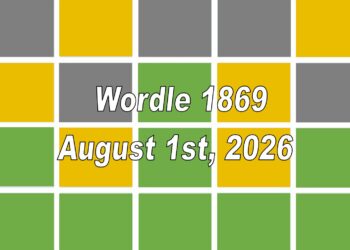 ‘Wordle’ Answer Today 1869 August 1st 2026 – Hints and Solution (8/1/26)