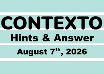 ‘Wordle’ Answer Today 1875 August 7th 2026 – Hints and Solution (8/7/26)