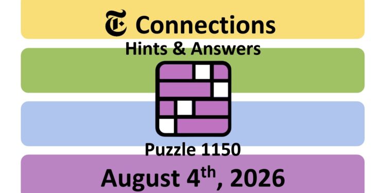 Daily NYT Connections 1150 Answers - 4th August 2026