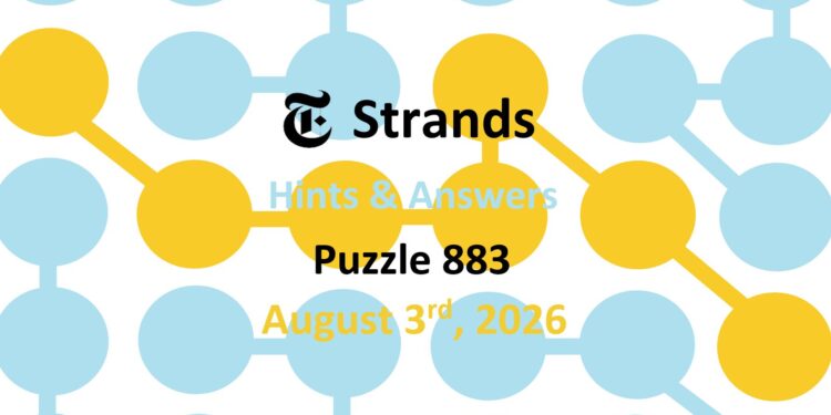Daily Strands 883 Answers Today - 3rd August 2026